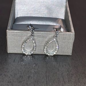 Sparkly Silver Drop Earrings